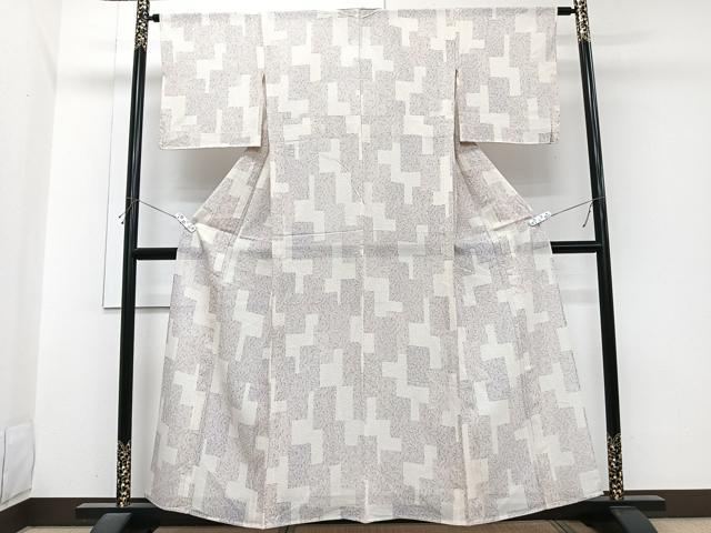 平和屋着物＊夏物　小紋　絽　色紙重ね南天文　正絹　逸品　CABI3765xi