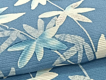 平和屋着物＊夏物　訪問着　絽　ろうけつ染め　枝垂れ葉文　銀彩　正絹　逸品　CABI3767xi