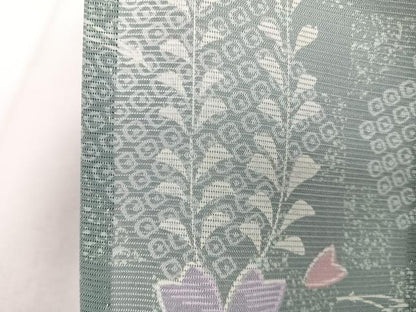 平和屋着物＊夏物　小紋　絽　草花文　洗える着物　CABI3775xi