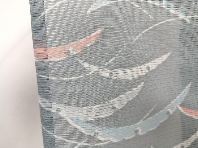 平和屋着物＊夏物　小紋　絽　芝舞蝶文　洗える着物　CABI3778xi