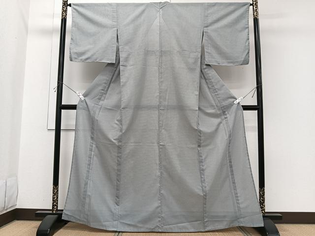 平和屋着物＊夏物　小紋　絽　間道　洗える着物　CABI3779xi