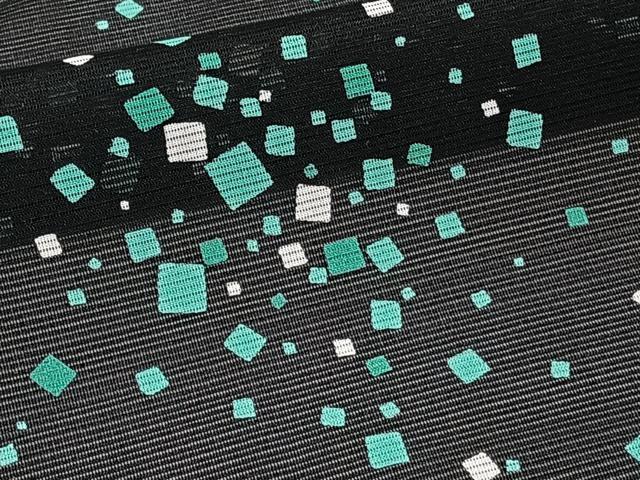 平和屋着物＊夏物　小紋　絽　箔散らし柄　黒地　洗える着物　CABI3780xi