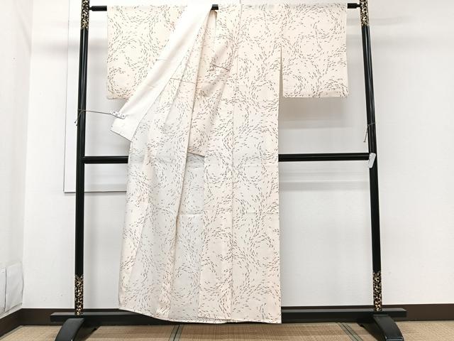 平和屋着物＊夏物　小紋　絽　魚　正絹　逸品　CABI3782xi