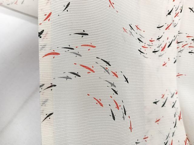 平和屋着物＊夏物　小紋　絽　魚　正絹　逸品　CABI3782xi