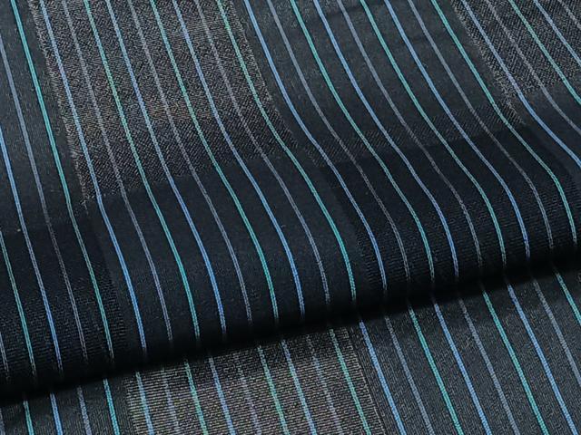 平和屋着物＊夏物　小紋　市松紋紗　縞　正絹　逸品　CABI3783xi