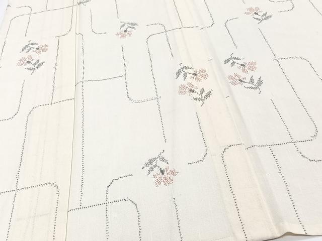 平和屋着物＊夏物　紗紬　草花文　正絹　逸品　CABI3785xi