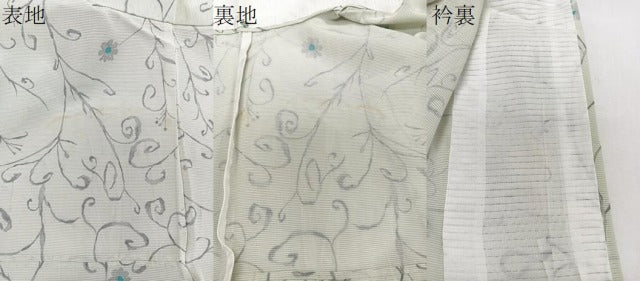 平和屋着物＊夏物　小紋　絽　花唐草文　正絹　逸品　CABI3787xi