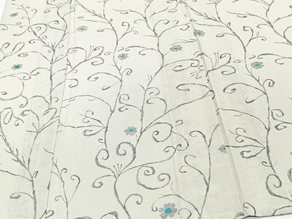 平和屋着物＊夏物　小紋　絽　花唐草文　正絹　逸品　CABI3787xi