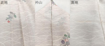 平和屋着物＊夏物　小紋　絽　草花文　銀彩　正絹　逸品　CABI3788xi