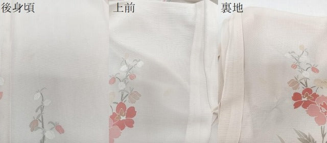平和屋着物＊夏物　訪問着　絽　枝草花文　金彩　正絹　逸品　CABI3791xi