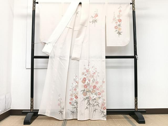 平和屋着物＊夏物　訪問着　絽　枝草花文　金彩　正絹　逸品　CABI3791xi