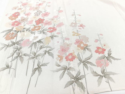 平和屋着物＊夏物　訪問着　絽　枝草花文　金彩　正絹　逸品　CABI3791xi
