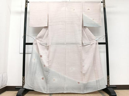 平和屋着物＊夏物　訪問着　絽　楓文　正絹　逸品　CABI3793xi