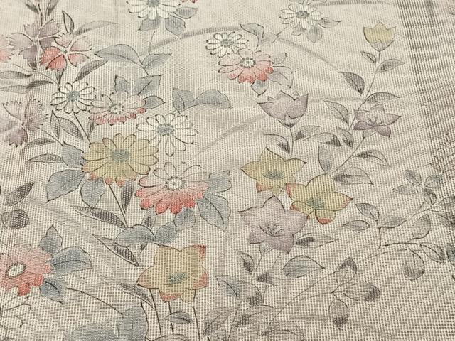 平和屋着物＊夏物　訪問着　紗　手描き　枝花青海波文　暈し染め　正絹　逸品　CABI3794xi