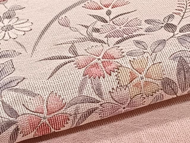 平和屋着物＊夏物　訪問着　紗　手描き　枝花青海波文　暈し染め　正絹　逸品　CABI3794xi