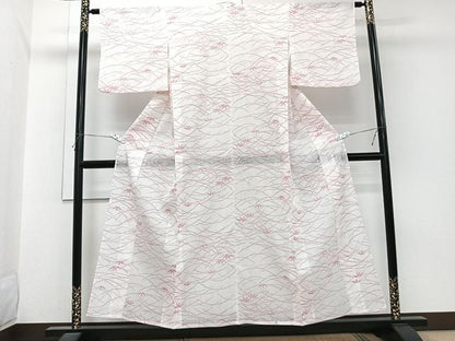 平和屋着物＊夏物　小紋　紗　芝笹文　洗える着物　CABI3796xi