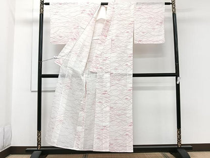 平和屋着物＊夏物　小紋　紗　芝笹文　洗える着物　CABI3796xi