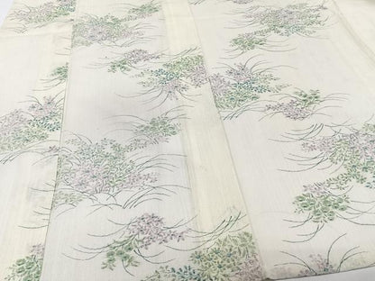 平和屋着物＊夏物　小紋　紗　草花文　洗える着物　CABI3797xi
