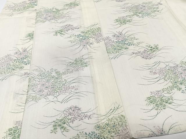 平和屋着物＊夏物　小紋　紗　草花文　洗える着物　CABI3797xi