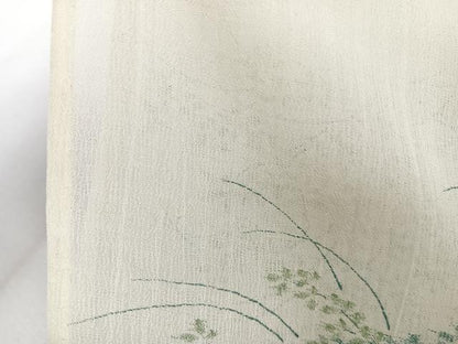 平和屋着物＊夏物　小紋　紗　草花文　洗える着物　CABI3797xi