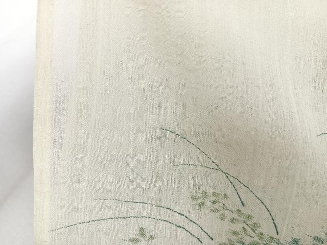 平和屋着物＊夏物　小紋　紗　草花文　洗える着物　CABI3797xi