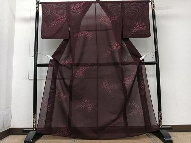 平和屋着物＊夏物　小紋　二紗　萩文　正絹　逸品　CABI3798xi