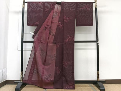平和屋着物＊夏物　小紋　二紗　萩文　正絹　逸品　CABI3798xi