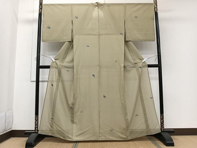 平和屋着物＊夏物　紗紬　織左衛門　成り物　反端付き　正絹　逸品　CABI3804xi