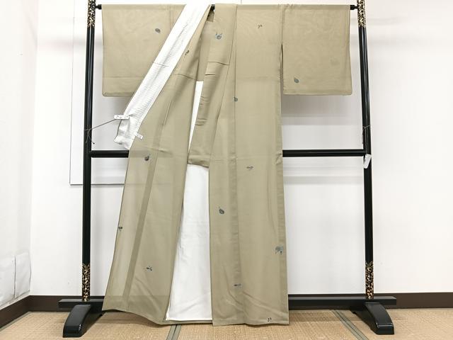 平和屋着物＊夏物　紗紬　織左衛門　成り物　反端付き　正絹　逸品　CABI3804xi