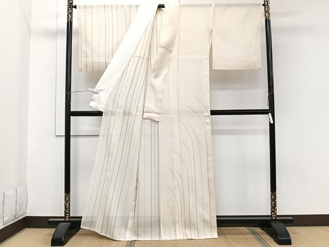 平和屋着物＊夏物　夏結城　枝文　正絹　逸品　CABI3805xi