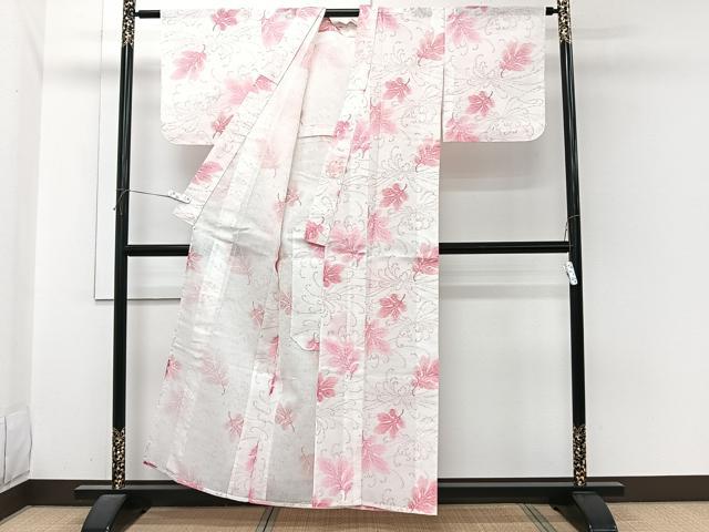 平和屋着物＊夏物　小紋　紗　乱菊　洗える着物　CABI3808xi