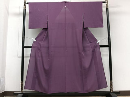 平和屋着物＊夏物　色無地　絽　桑の実色　正絹　逸品　CABI3809xi