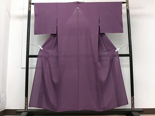 平和屋着物＊夏物　色無地　絽　桑の実色　正絹　逸品　CABI3809xi