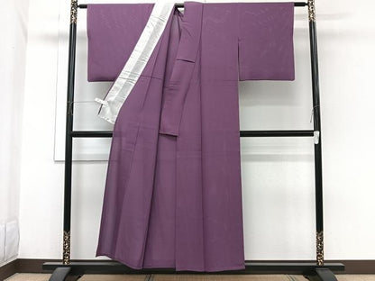 平和屋着物＊夏物　色無地　絽　桑の実色　正絹　逸品　CABI3809xi