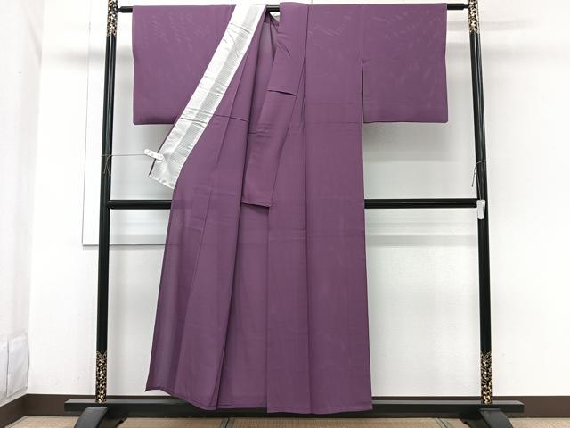 平和屋着物＊夏物　色無地　絽　桑の実色　正絹　逸品　CABI3809xi