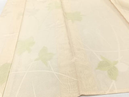 平和屋着物＊夏物　小紋　紗　枝花文　正絹　逸品　CABI3813xi
