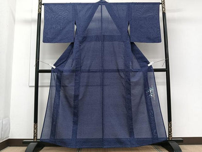 平和屋着物＊京童人形絵師　高橋翠延　夏物　小紋　紋絽　霞文　正絹　逸品　CABI3817xi