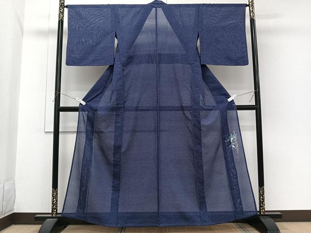 平和屋着物＊京童人形絵師　高橋翠延　夏物　小紋　紋絽　霞文　正絹　逸品　CABI3817xi