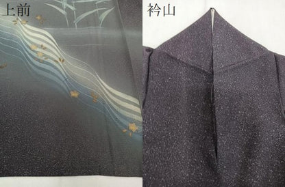 平和屋着物＊夏物　訪問着　絽　流水鴛鴦草文　暈し染め　金銀彩　正絹　逸品　CABI3818xi