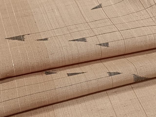平和屋着物＊夏物　紗紬　間道幾何学文　正絹　逸品　CABI3819xi