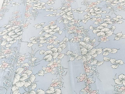 平和屋着物＊夏物　小紋　絽　草花文　洗える着物　CABI3822xi