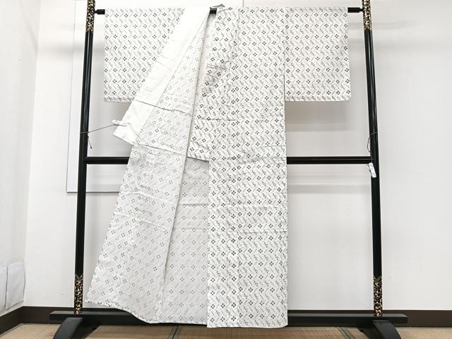 平和屋着物＊夏物　小紋　紗　琉球絣文様　CABI3827xi