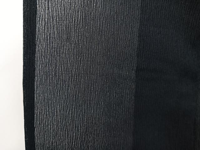 平和屋着物＊夏物　男性　お召　紗　霞文　黒地　正絹　逸品　CABI3828xi