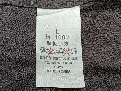 平和屋着物∴夏物　男性　小紋・浴衣兼用　間道　源氏鼠色　綿　逸品　CABI3831xi