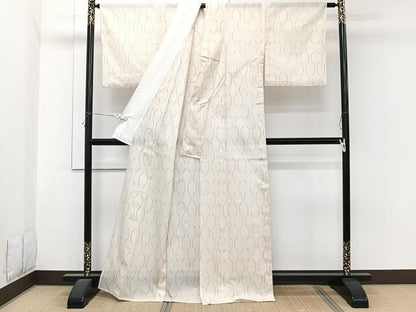 平和屋着物＊夏物　小紋　紗　変わり間道　洗える着物　CABI3833xi