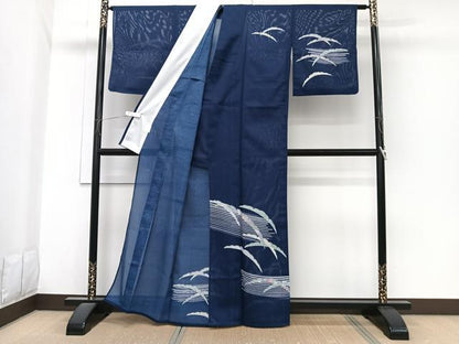 平和屋着物＊夏物　訪問着　絽　雪輪芝花文　洗える着物　CABI3836xi