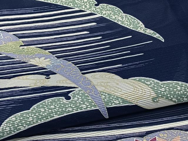 平和屋着物＊夏物　訪問着　絽　雪輪芝花文　洗える着物　CABI3836xi