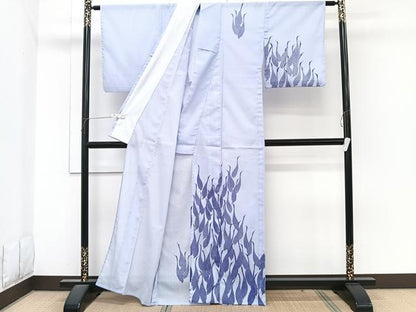 平和屋着物＊夏物　訪問着　絽　鶴　洗える着物　CABI3837xi