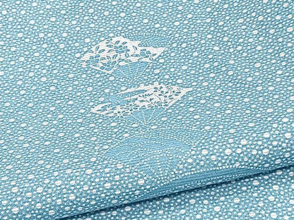 平和屋着物＊夏物　小紋　絽　扇花文　洗える着物　CABI3838xi