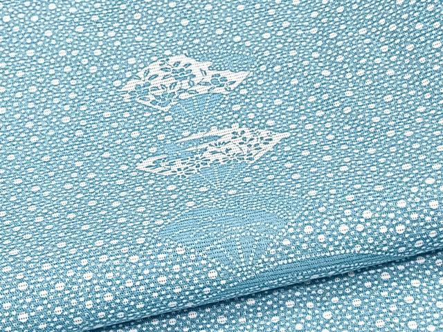 平和屋着物＊夏物　小紋　絽　扇花文　洗える着物　CABI3838xi